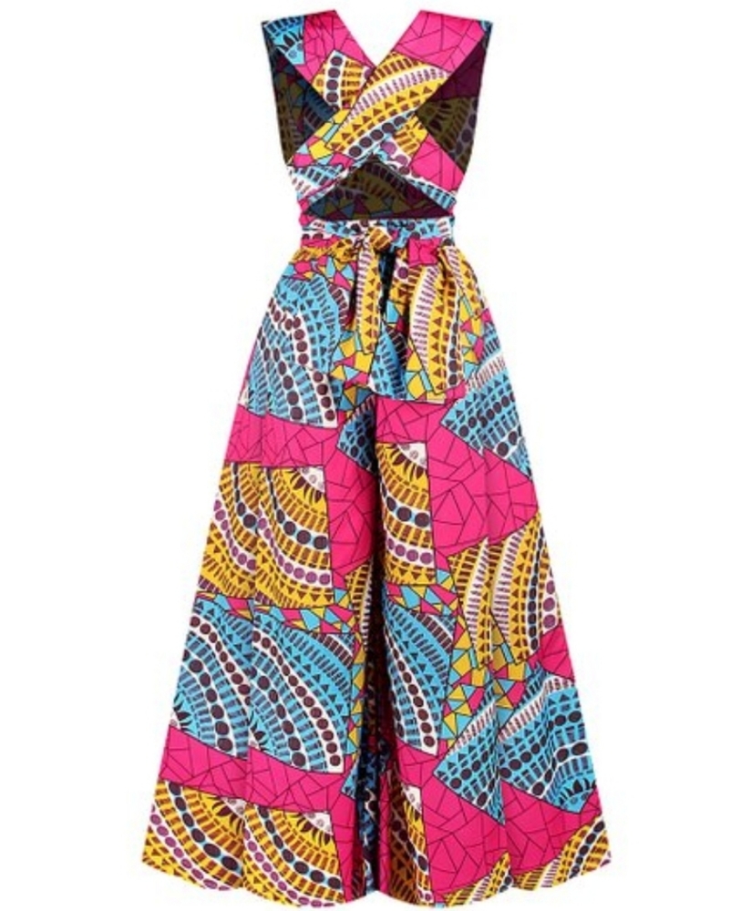 MULTI COLOR WIDE-LEG JUMPSUIT NWT